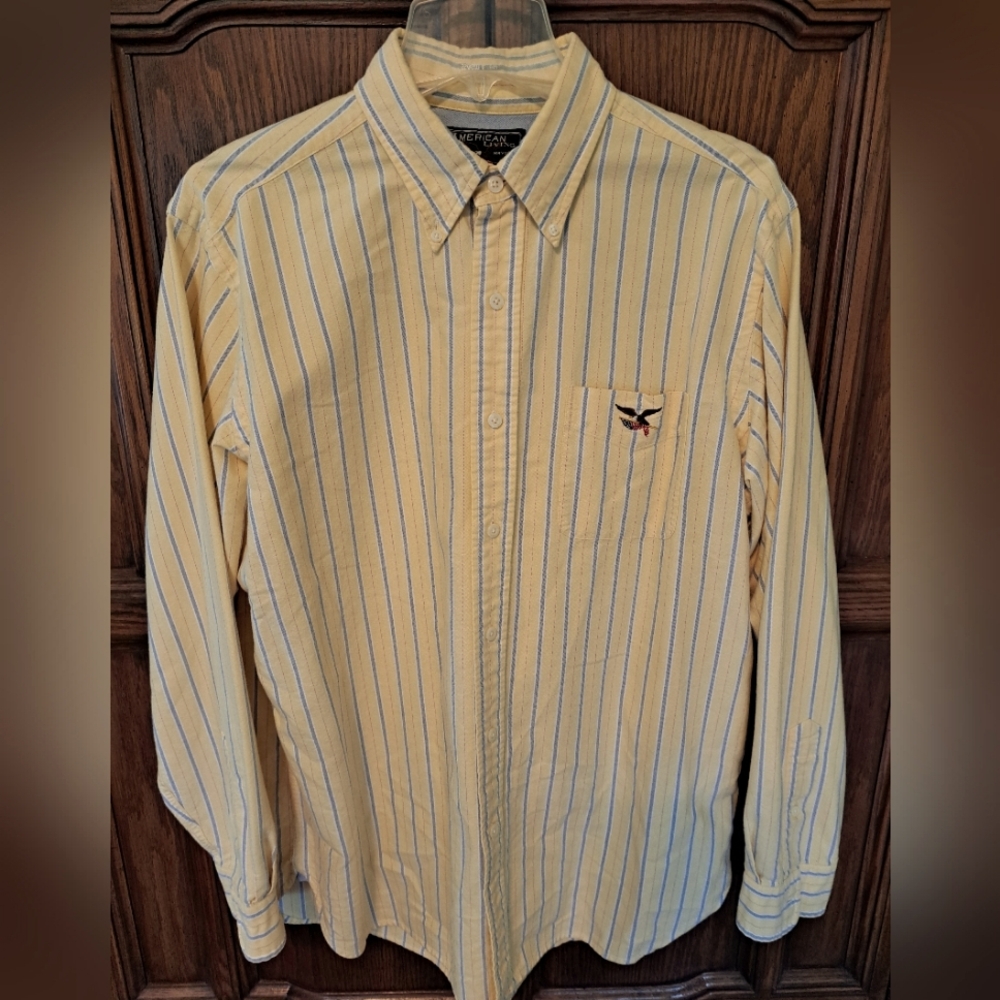 American Eagle Outfitters Yellow Striped Men's Shirt